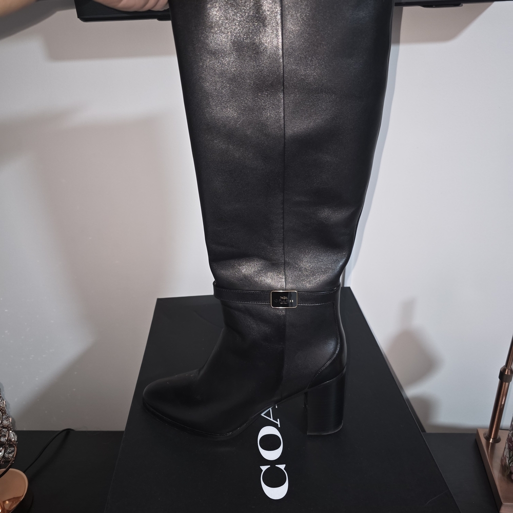 Coach Sleek Black Over the Knee Boots